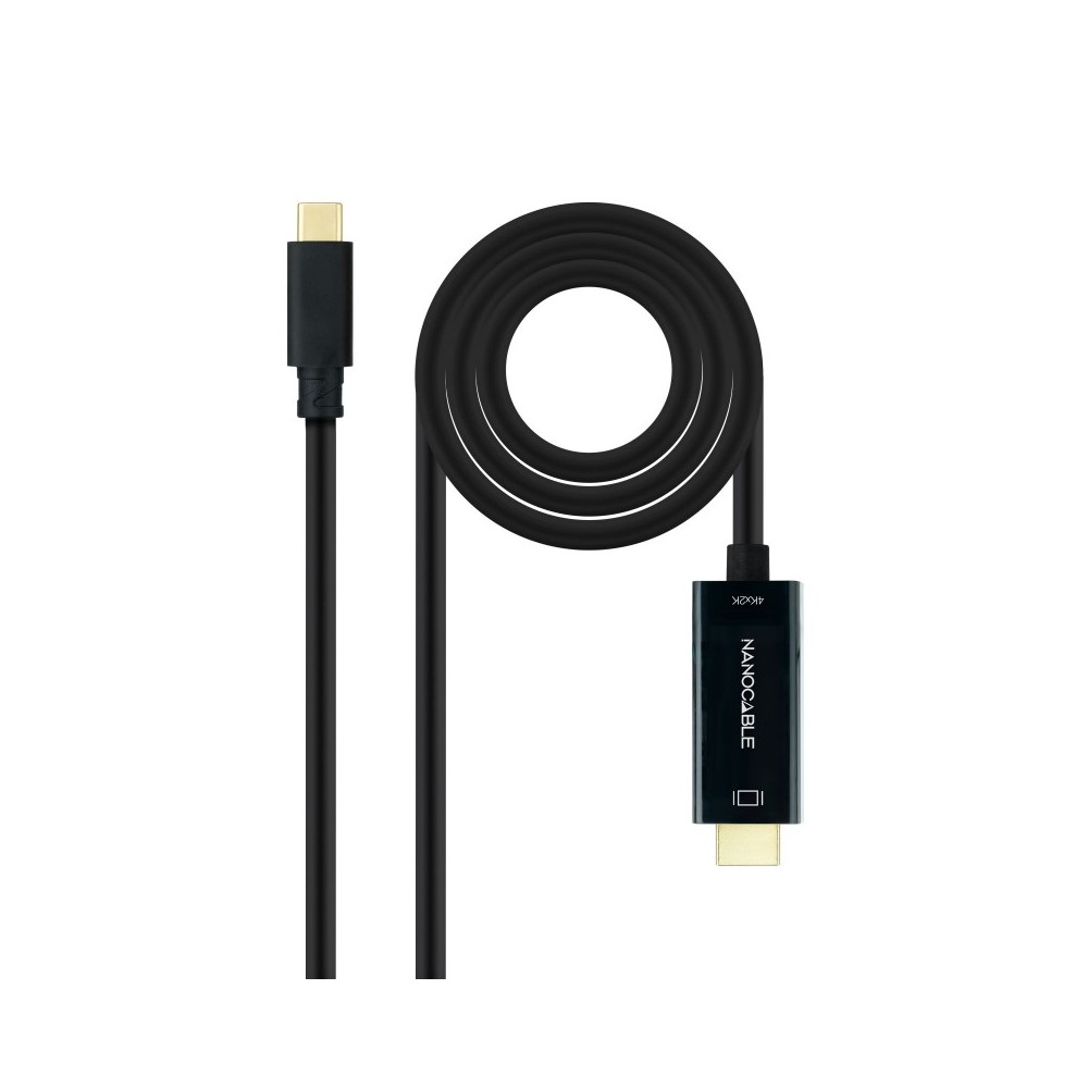Nanocable Cable Conversor USB-C a HDMI 1.4 4K@30HZ 3 m, Negro