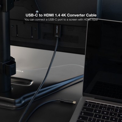 Nanocable Cable Conversor USB-C a HDMI 1.4 4K@30HZ 3 m, Negro