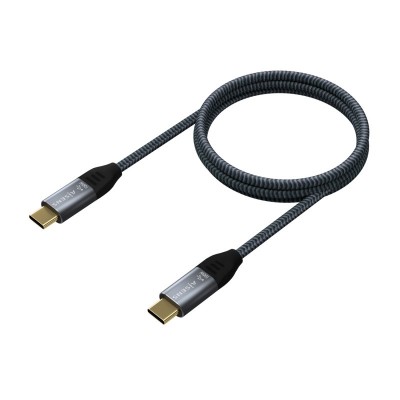 AISENS – USB 3.2 Gen2x2 Aluminum Cable 20Gbps 8K@30Hz 5A 100W E-Mark, Type USB-CM-USB-CM, Grey, 1.5 m