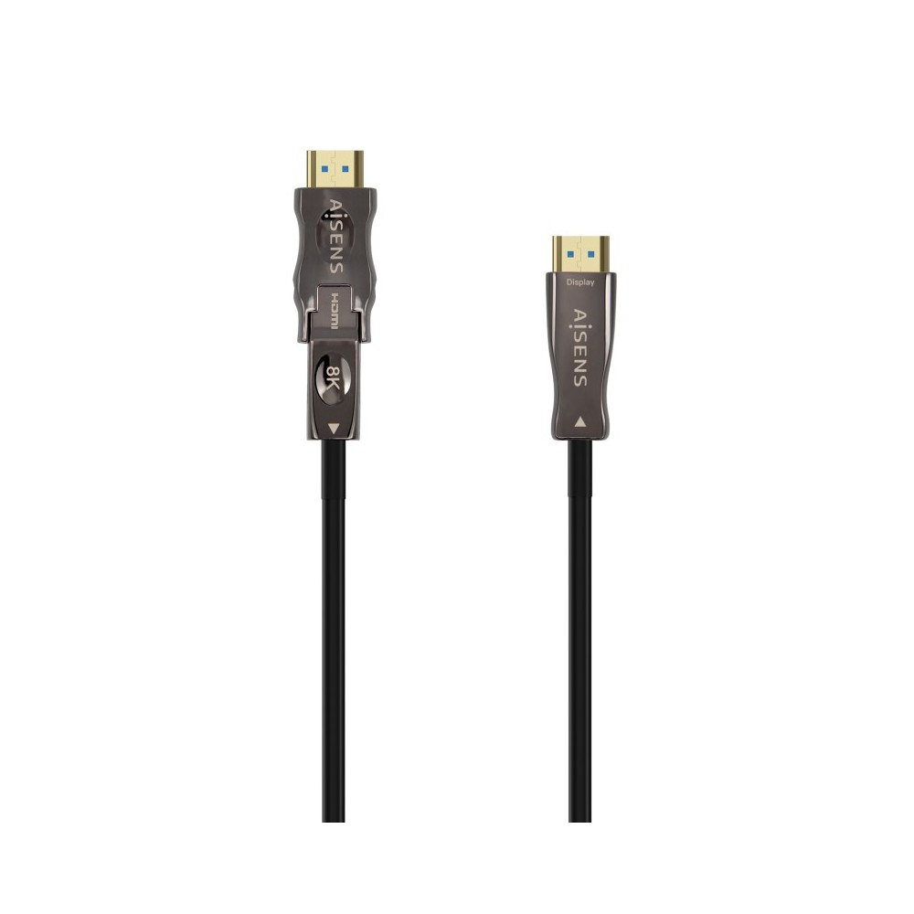 AISENS Cable Hdmi V2.1 AOC Desmontable Ultra Alta Velocidad  Hec 8K@60Hz 4K@120Hz 4:4:4 48Gbps, AM-DAM, Negro, 20M