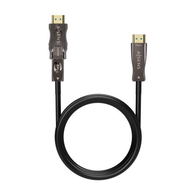 AISENS Cable Hdmi V2.1 AOC Desmontable Ultra Alta Velocidad  Hec 8K@60Hz 4K@120Hz 4:4:4 48Gbps, AM-DAM, Negro, 20M