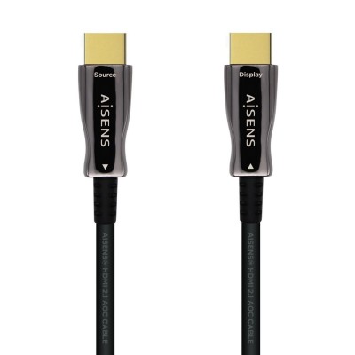 AISENS Cable HDMI V2.1 AOC Ultra Alta Velocidad  HEC 8k@60Hz 4k@120Hz 4:4:4 48Gbps, AM-AM, Negro, 20m