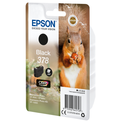 Epson Squirrel Singlepack Black 378 Claria Photo HD Ink