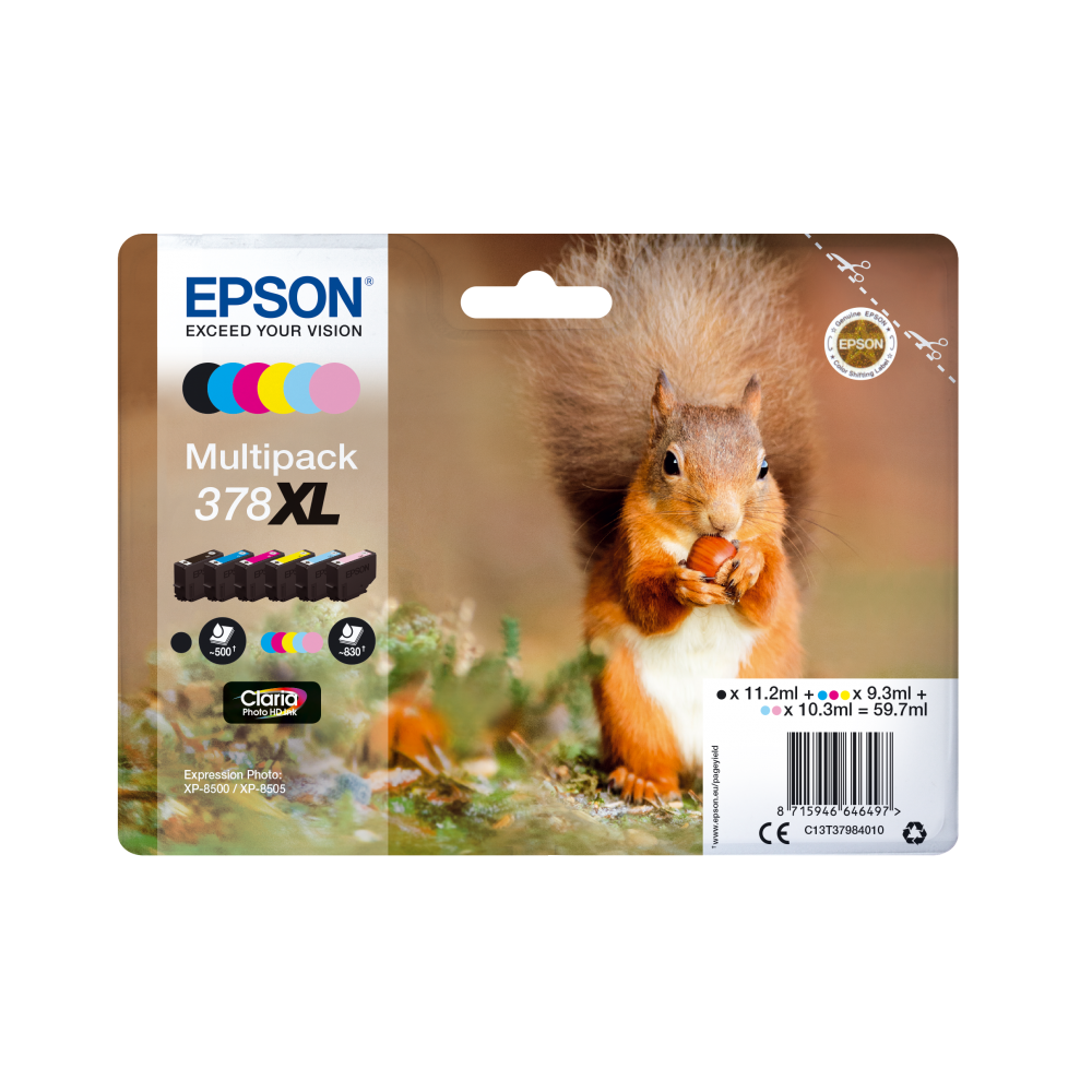 Epson Squirrel Multipack 6-colours 378XL Claria Photo HD Ink