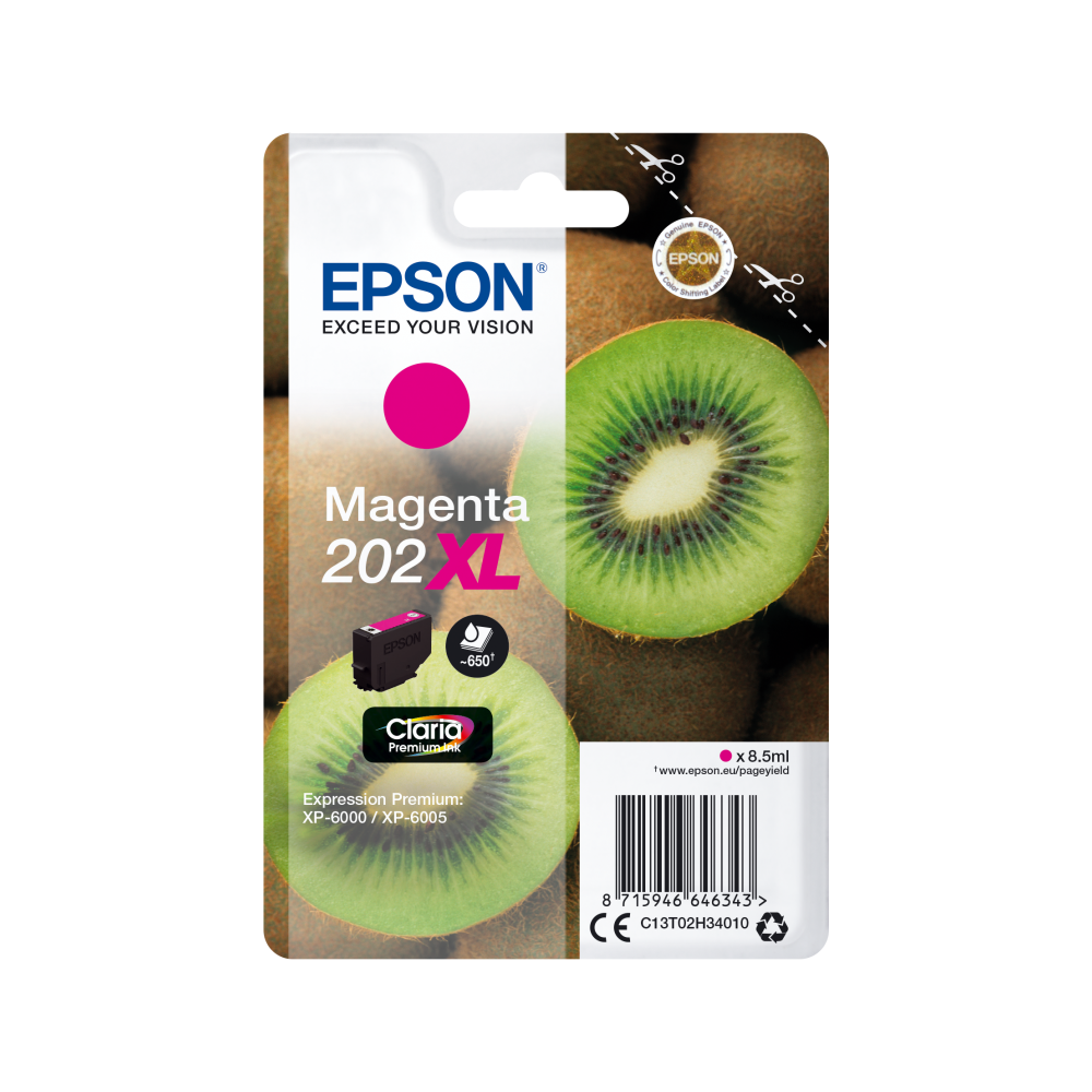 Epson Kiwi Singlepack Magenta 202XL Claria Premium Ink