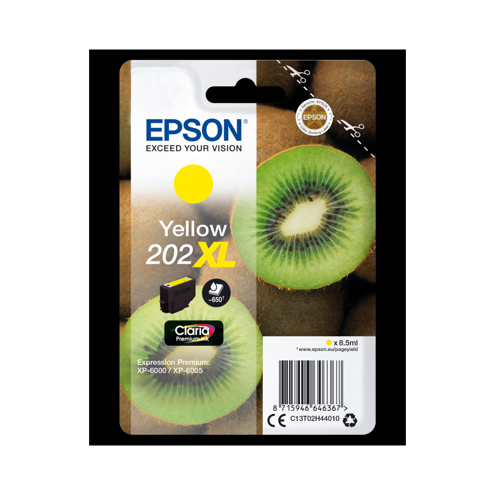 Epson Kiwi Singlepack Yellow 202XL Claria Premium Ink