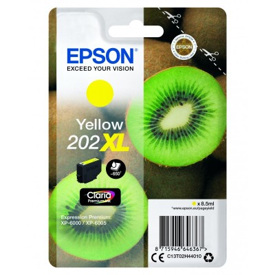 Epson Kiwi Singlepack Yellow 202XL Claria Premium Ink