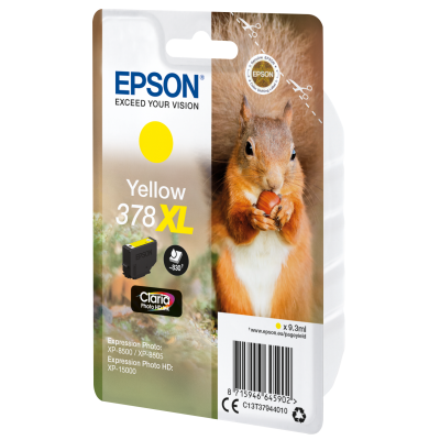 Epson Squirrel Singlepack Yellow 378XL Claria Photo HD Ink