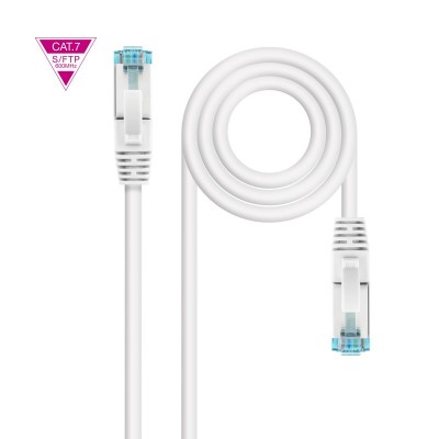 Nanocable Cable de Red Cat.7 600MHZ LSZH SFTP PIMF AWG26, Blanco, 30 cm