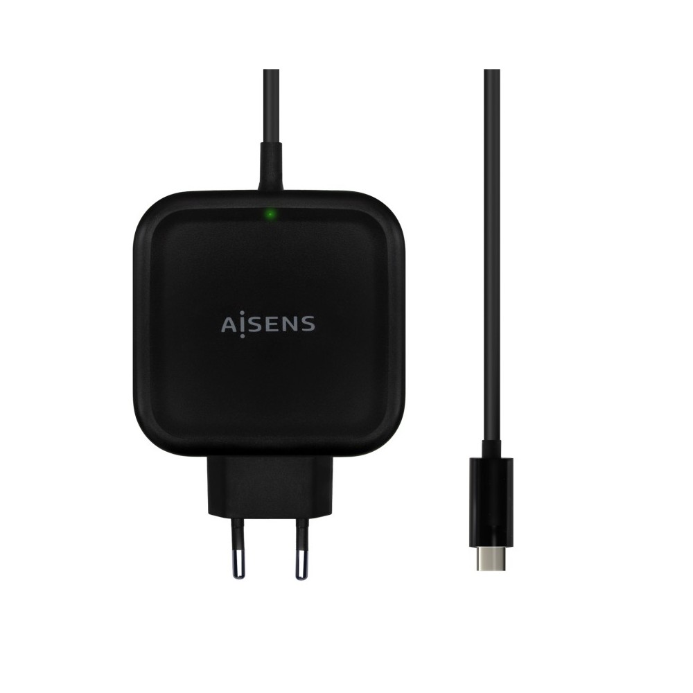 AISENS Cargador 65W PD3.0 QC3.0 1XUSB-C 1.2M, Negro