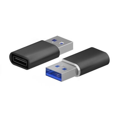 AISENS Mini Adaptador USB 3.2 Gen2  USB 2.0 3A, Tipo USB-CH-AM, Negro