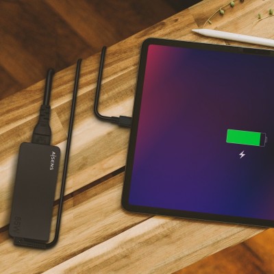 AISENS Cargador 65W PD3.0 1XUSB-C 1.8M, Negro