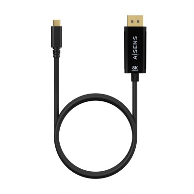 AISENS Cable Conversor USB-C a Displayport 8K@60Hz, USB-CM-DPM, Negro, 0.8M