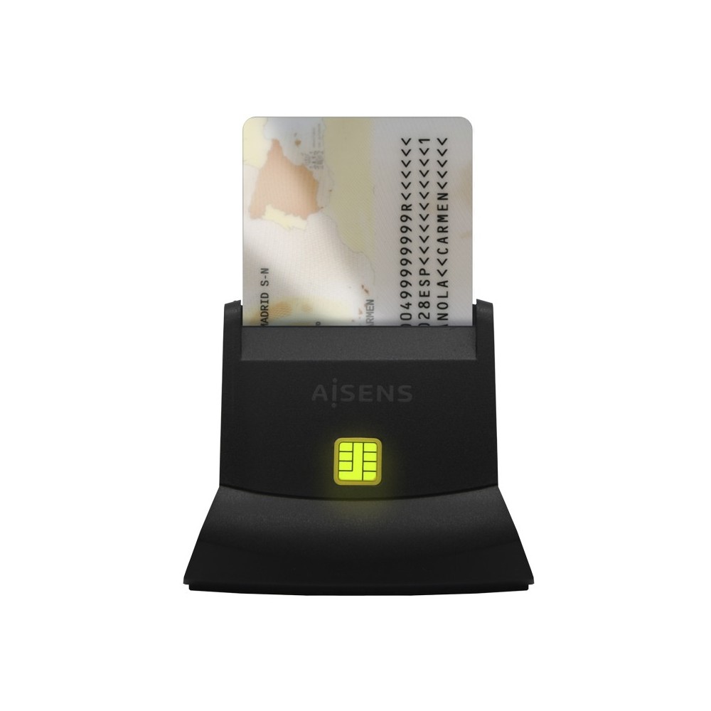 AISENS Lector de Tarjeta Inteligente DNI, Negro