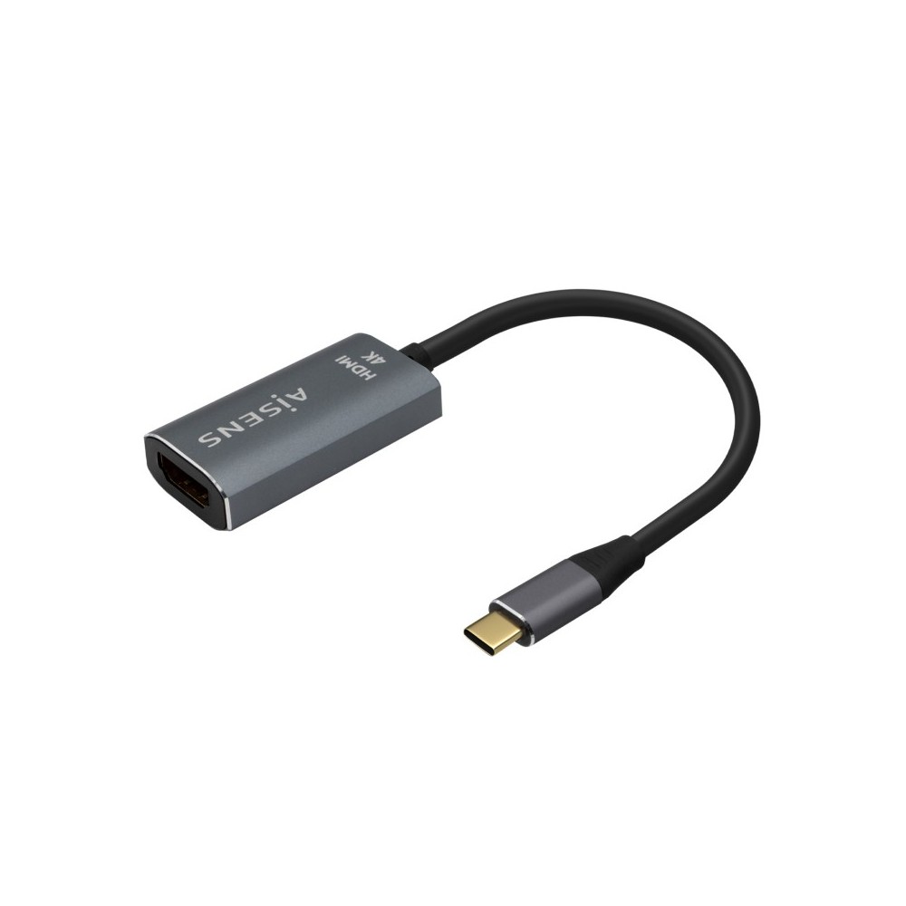 AISENS Conversor Aluminio USB-C a HDMI 4K@60Hz, USB-CM-HDMIH, Gris, 15cm