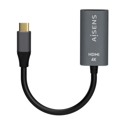AISENS Conversor Aluminio USB-C a HDMI 4K@60Hz, USB-CM-HDMIH, Gris, 15cm