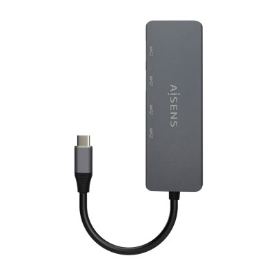 AISENS Hub USB3.2 Gen1 5G USB-C, USB-CM-2xUSB-CH-2xUSB-AH, Gris, 15cm