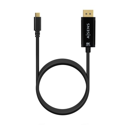 AISENS Cable Conversor USB-C a Displayport 8K@60Hz, USB-CM-DPM, Negro, 1.8M