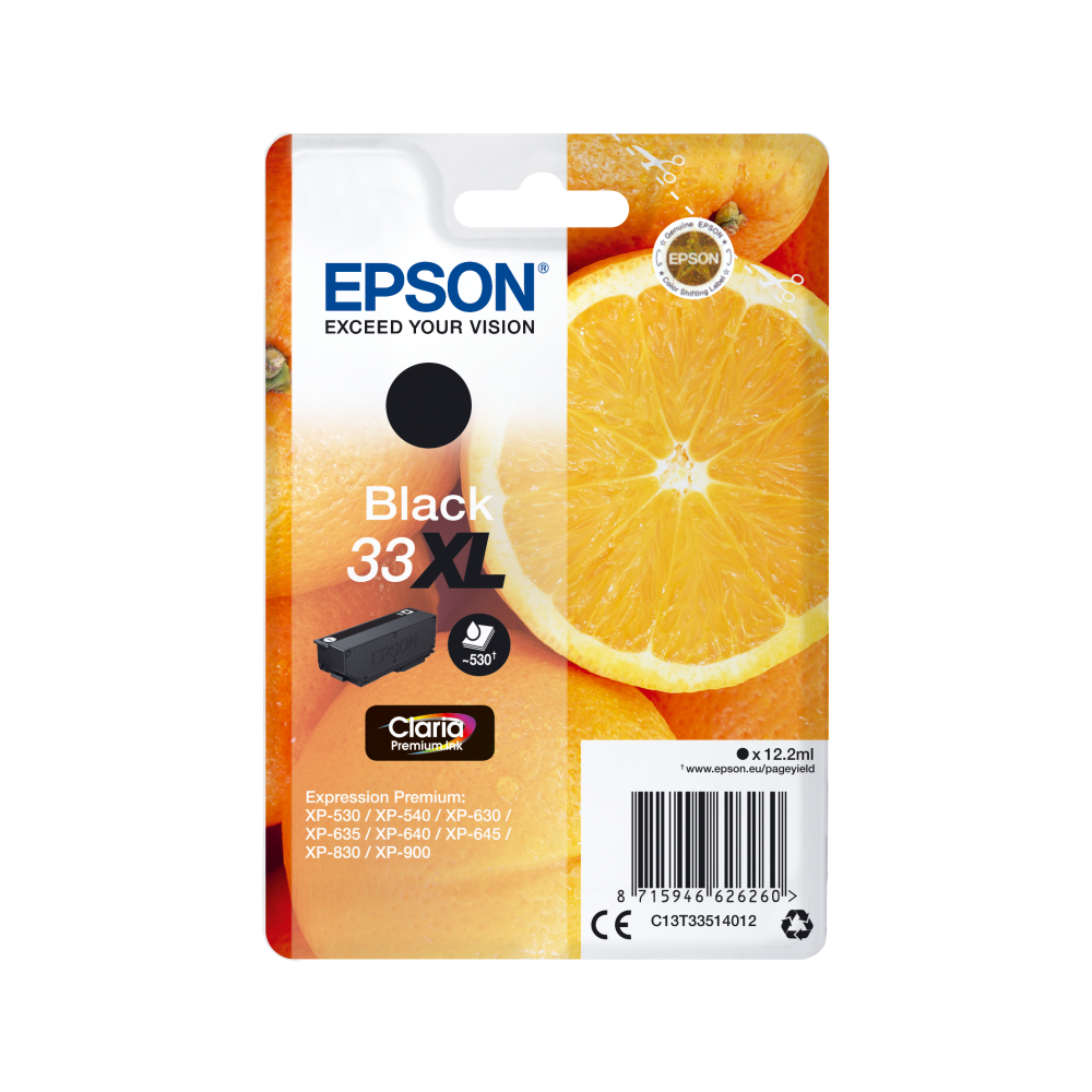 Epson Oranges Singlepack Black 33XL Claria Premium Ink