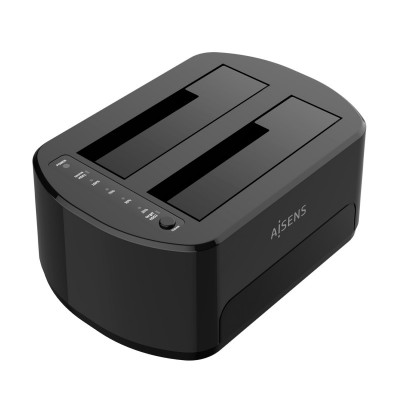 AISENS Estacion de Docking de Doble Bahia ASDS-D03B SATA 2.53.5 a USB 3.03.1 Gen1, Clone, Negra
