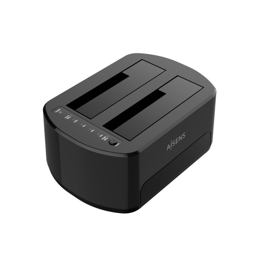 AISENS Estacion de Docking de Doble Bahia ASDS-D03B SATA 2.53.5 a USB 3.03.1 Gen1, Clone, Negra