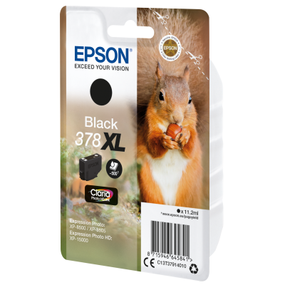 Epson Squirrel Singlepack Black 378XL Claria Photo HD Ink