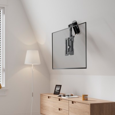 AISENS Soporte de Techo Giratorio, Plegable para MonitorTV 20Kg de 19-43, Negro