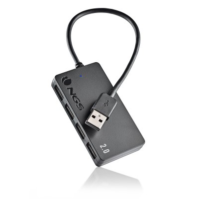 NGS IHUB4 TINY USB 2.0 480 Mbits Negro
