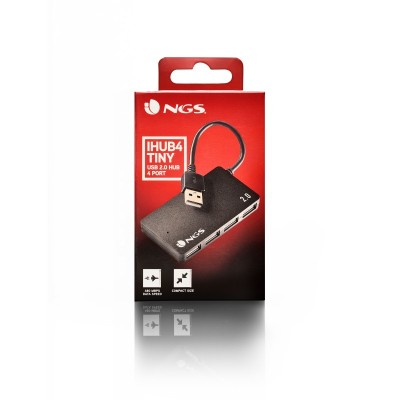 NGS IHUB4 TINY USB 2.0 480 Mbits Negro