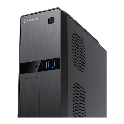 UNYKAch Caja Ordenador Micro ATX UK2011 Con Fuente de Alimentación SFX de 450W incluida, 2 Conectores USB 3.0 y 2 Conectores Ty