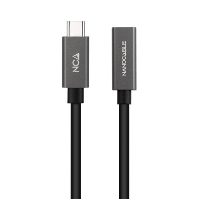 Nanocable Cable Prolongador USB-C 3.2 Gen2x2 20Gbps 3A, 4K60Hz, USB-CM-USB-CH, Negro, 1.5 m