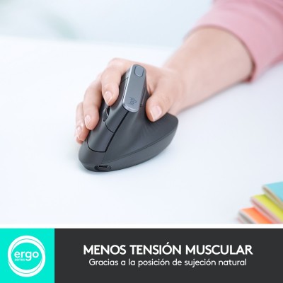 Logitech MX Vertical ratón mano derecha RF Wireless + Bluetooth Óptico 4000 DPI