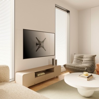 AISENS Soporte Eco Giratorio, Inclinable Para MonitorTV 30kg (2 Pivotes) De 23-55, Negro