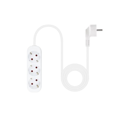 Nanocable Regleta de Enchufes con 3 Tomas, 1.4 m, Blanco