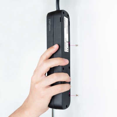 Nanocable Regleta de Enchufes con 3 Tomas, 1.4 m, Negro