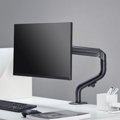 AISENS Soporte de Mesa ECO Contrapeso Giratorio e Inclinable para MonitorTV 8Kg (3 Pivotes, 1 Brazo) de 17-32, Negro