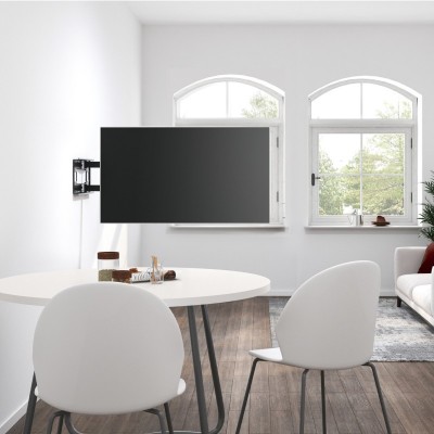 AISENS Soporte Pro Giratorio, Inclinable Y Nivelable Para Monitortv 50kg De 43-80, Negro