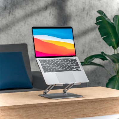 AISENS Soporte de Sobremesa XL 10-17 Ajustable para Portatil  Tablet, Plata