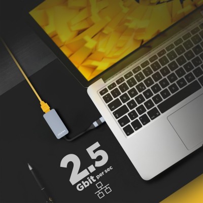 AISENS Conversor USB3.2 Gen1 USB-A+USB-C a Ethernet 2.5G 1010010002500 Mbps, Gris, 15cm