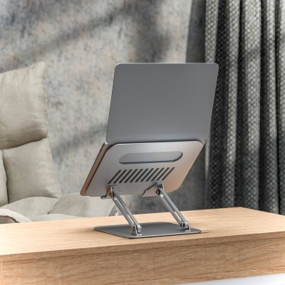 AISENS Soporte de Sobremesa XL 10-17 Ajustable para Portatil  Tablet, Plata