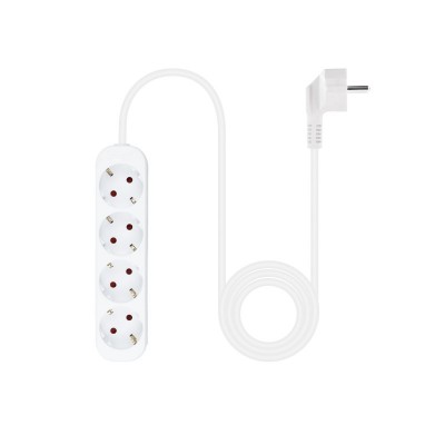 Nanocable Regleta de Enchufes con 4 Tomas, 1.4 m, Blanco