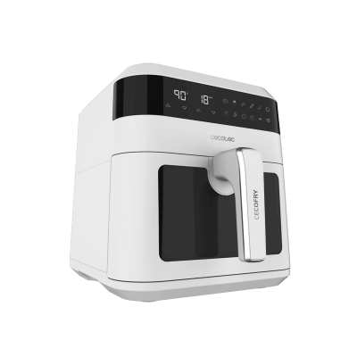 Cecotec Cecofry Experience Window White 6000 Sencillo 6 L Independiente 1300 W Freidora de aire caliente Negro, Blanco