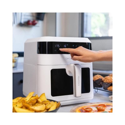 Cecotec Cecofry Experience Window White 6000 Sencillo 6 L Independiente 1300 W Freidora de aire caliente Negro, Blanco