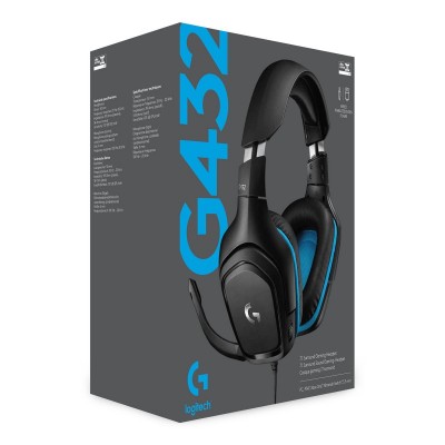 Logitech G G432 Auriculares Alámbrico Diadema Juego Negro, Azul