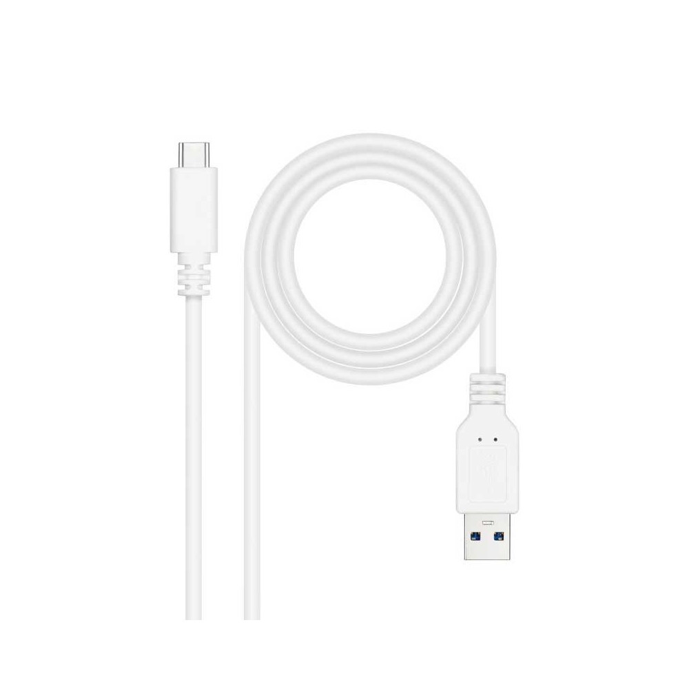 Nanocable Cable USB 3.1, Gen2 10 Gbps 3A, tipo USB-CM-AM, Blanco, 1 m