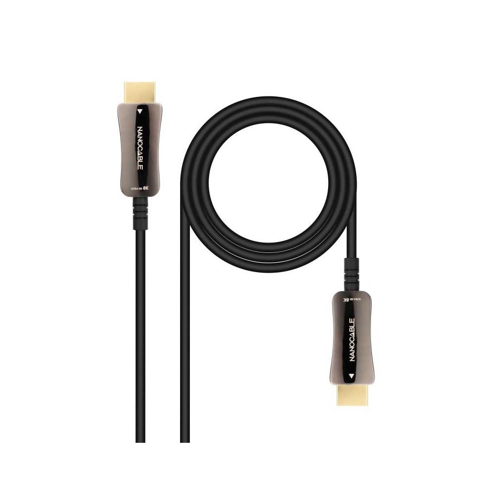 Nanocable Cable HDMI V2.1 AOC 8K@60Hz 4K@120Hz 48Gbps AM-AM, Negro, 30 m