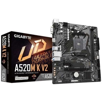Gigabyte A520M K V2 placa base AMD A520 Zócalo AM4 micro ATX