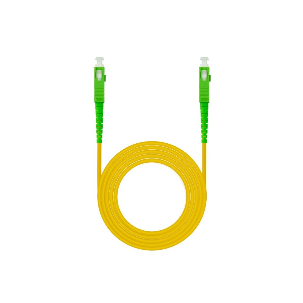Nanocable Cable de Fibra Óptica SCAPC a SCAPC Monomodo Simplex LSZH, Amarillo, 120 m