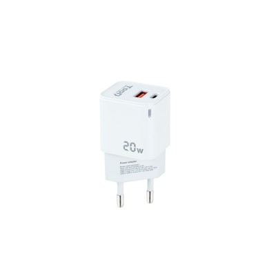 TooQ Cargador de Pared USB-CPD + USB-AQC 20W, Blanco