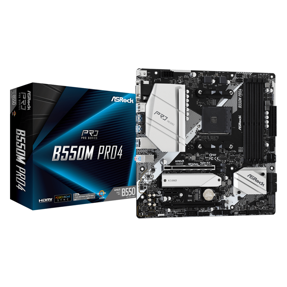 Asrock B550M Pro4 AMD B550 Zócalo AM4 micro ATX
